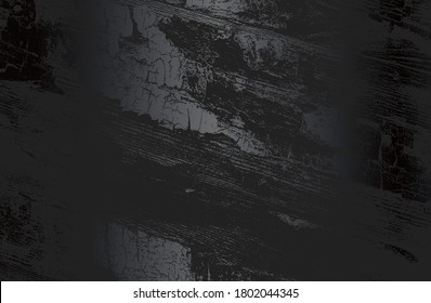 Luxury black metal gradient background with distressed wooden parquet texture. Vector illustration