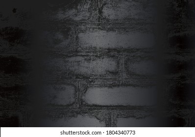 Fondo de gradiente de metal negro de lujo con una textura de pared de ladrillo angustiada. Ilustración del vector