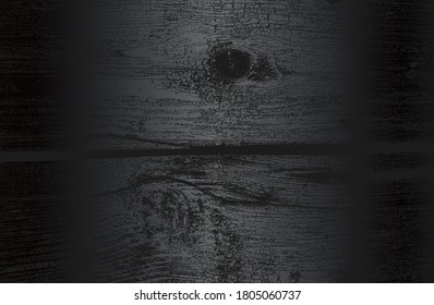 Luxury black metal gradient background with distressed wooden parquet texture. Vector illustration