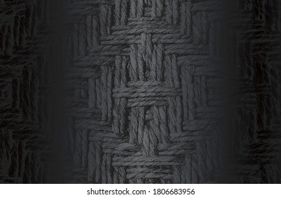 Fondo de gradiente de metal negro de lujo con textura de adorno de viñas de mimbre angustiada. Ilustración del vector
