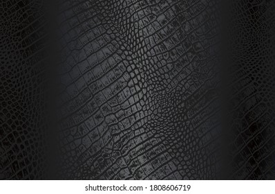 Fondo de gradiente de metal negro de lujo con cocodrilo angustiado, serpiente, textura de piel de caimán. Ilustración del vector