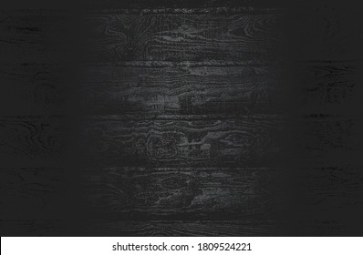 Luxury black metal gradient background with distressed wooden parquet texture. Vector illustration