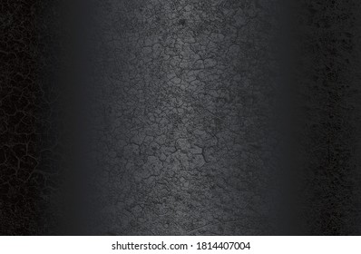Fondo de gradiente de metal negro de lujo con textura de hormigón craqueado con angustia. Ilustración del vector
