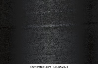Luxury black metal gradient background with distressed cracked concrete texture. Vector illustration