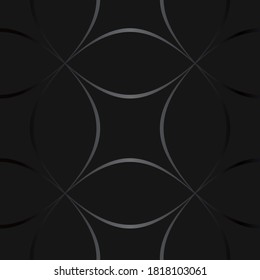 Luxury black metal gradient background with geometric seamless pattern, modern ornament