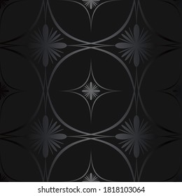 Luxury black metal gradient background with geometric seamless pattern, modern ornament