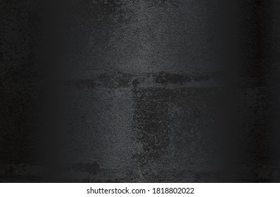 Luxury black metal gradient background with distressed cracked concrete texture. Vector illustration