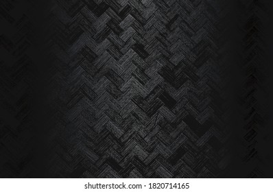 Fondo de gradiente de metal negro de lujo con textura de vid de mimbre angustiada. Ilustración del vector