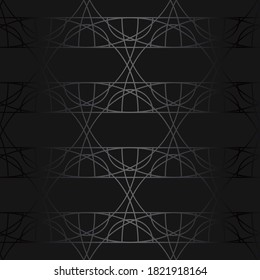 Luxury black metal gradient background with geometric seamless pattern, modern ornament