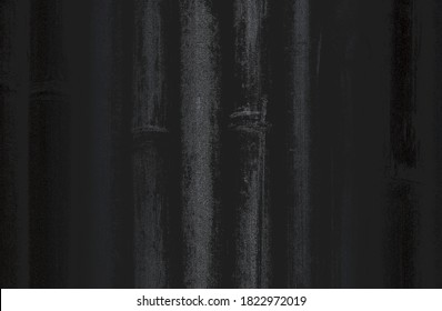 Luxury black metal gradient background with distressed bamboo texture. Vector illustration