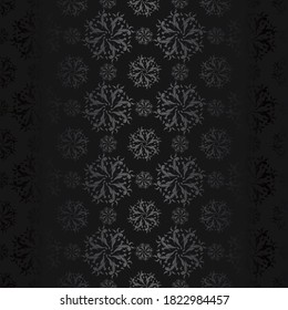 Luxury black metal gradient background with geometric seamless pattern, modern ornament