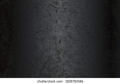 Luxury black metal gradient background with distressed old paper, parchment texture. Vector illustration