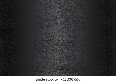 Luxury black metal gradient background with distressed cracked concrete texture. Vector illustration