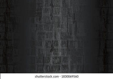 Fondo de gradiente de metal negro de lujo con una textura de pared de ladrillo angustiada. Ilustración del vector