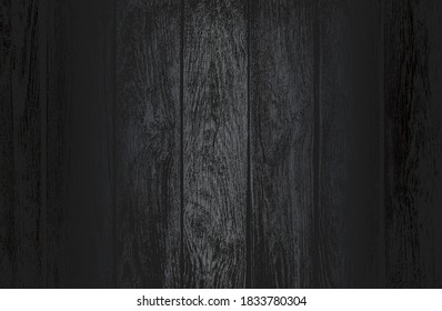 Luxury black metal gradient background with distressed wooden parquet texture. Vector illustration