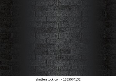 Fondo de gradiente de metal negro de lujo con una textura de pared de ladrillo angustiada. Ilustración del vector