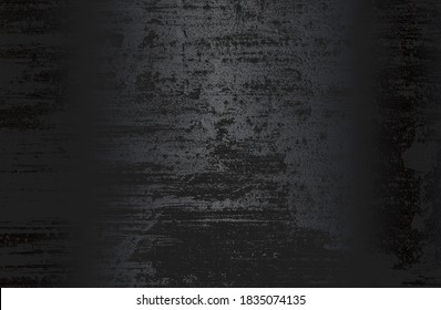 Luxury black metal gradient background with distressed metal plate texture. Vector illustration