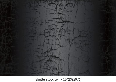 Fondo de gradiente de metal negro de lujo con textura de hormigón craqueado con angustia. Ilustración del vector