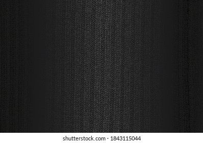 Fondo de gradiente de metal negro de lujo con tejidos de tejido afligido, textil, textura de suéter de punto. Ilustración del vector