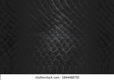 Fondo de gradiente de metal negro de lujo con cocodrilo angustiado, serpiente, textura de piel de caimán. Ilustración del vector