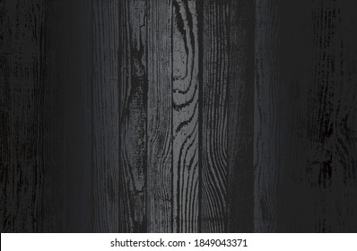 Luxury black metal gradient background with distressed wooden parquet texture. Vector illustration