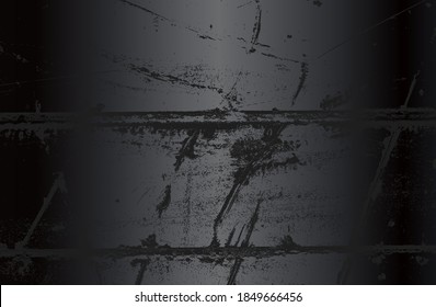 Fondo de gradiente de metal negro de lujo con textura de placa metálica en peligro. Ilustración del vector