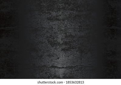 Fondo de gradiente de metal negro de lujo con textura de hormigón craqueado con angustia. Ilustración del vector