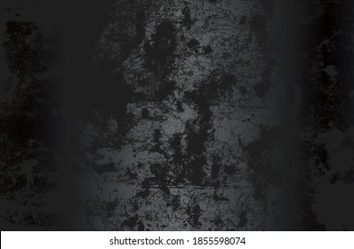 Luxury black metal gradient background with distressed metal plate texture. Vector illustration