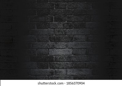 Luxury black metal gradient background with distressed brick wall texture. Vector illustration