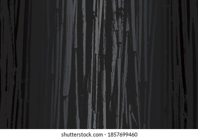 Luxury black metal gradient background with distressed wooden parquet, bamboo texture. Vector illustration