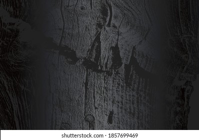 Luxury black metal gradient background with distressed wooden parquet texture. Vector illustration