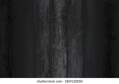 Luxury black metal gradient background with distressed wooden parquet texture. Vector illustration