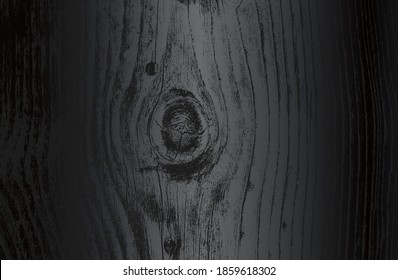 Luxury black metal gradient background with distressed wooden parquet texture. Vector illustration