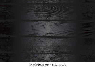 Fondo de gradiente de metal negro de lujo con una textura de parqué de madera angustiada. Ilustración del vector