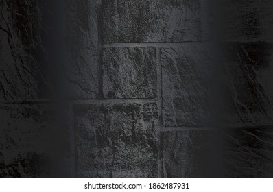 Luxury black metal gradient background with distressed mosaic, tile, paving stones texture. Vector illustration