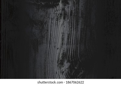 Luxury black metal gradient background with distressed wooden parquet texture. Vector illustration