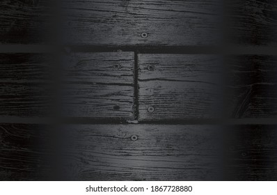 Fondo de gradiente de metal negro de lujo con una textura de parqué de madera angustiada. Ilustración del vector