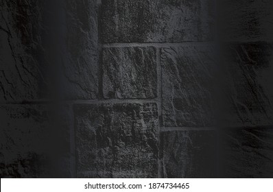 Luxury black metal gradient background with distressed brick wall texture. Vector illustration