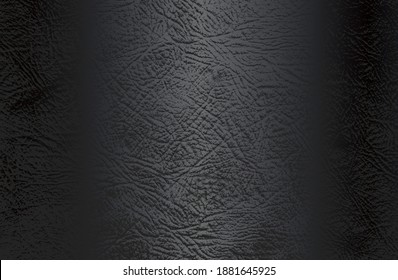 Luxury black metal gradient background with distressed natural, genuine animal skin, leather texture. Vector illustration