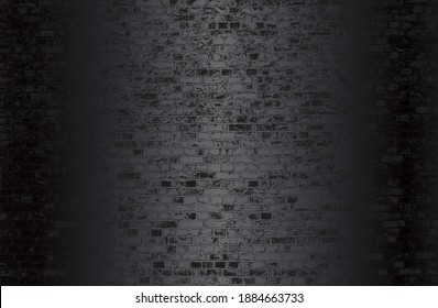 Fondo de gradiente de metal negro de lujo con una textura de pared de ladrillo angustiada. Ilustración del vector
