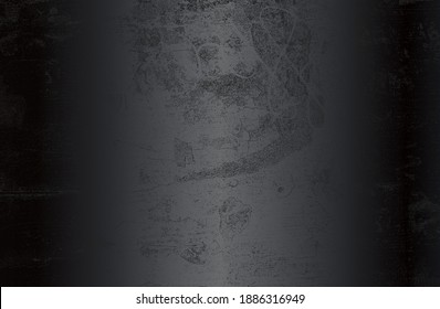 Luxury black metal gradient background with distressed metal plate texture. Vector illustration
