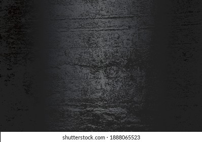 Luxury black metal gradient background with distressed cracked concrete texture. Vector illustration