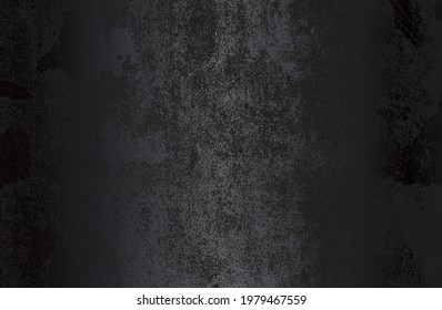 Luxury black metal gradient background with distressed cracked concrete texture. Vector illustration