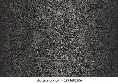 Luxury black metal gradient background with distressed cracked concrete texture. Vector illustration