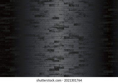 Luxury black metal gradient background with distressed brick wall texture. Vector illustration