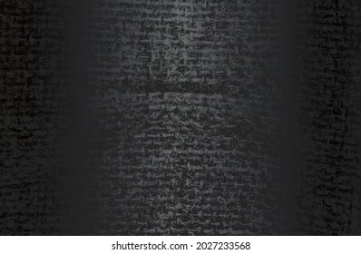 Luxury black metal gradient background with distressed fabric, textile texture. Vector illustration