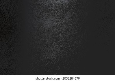Luxury black metal gradient background with distressed natural, genuine animal skin, leather texture. Vector illustration