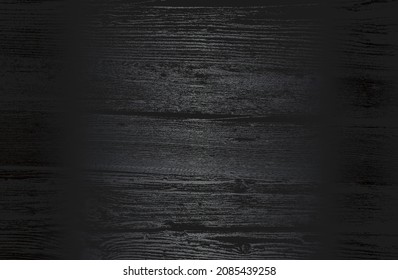 Luxury black metal gradient background with distressed wooden parquet texture. Vector illustration
