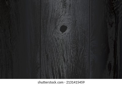 Luxury black metal gradient background with distressed wooden parquet texture. Vector illustration