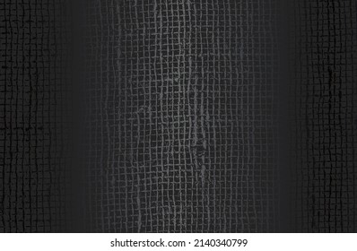 Luxuriöser schwarzer Farbverlauf-Hintergrund mit bedrücktem Stoff, Textilindustrie. Vektorgrafik